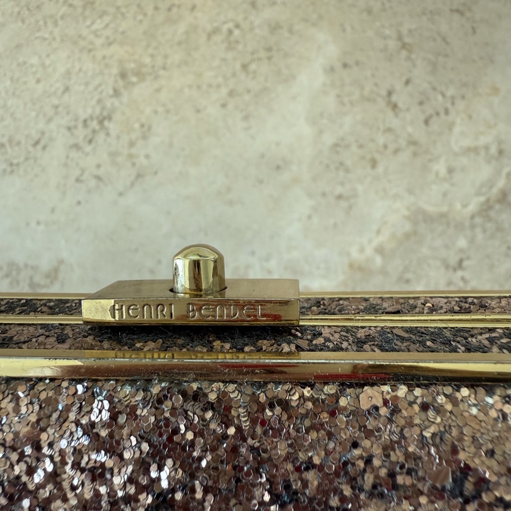 Henri Bendel Gold/Rose Gold Glitter Clutch - Picture 8 of 9